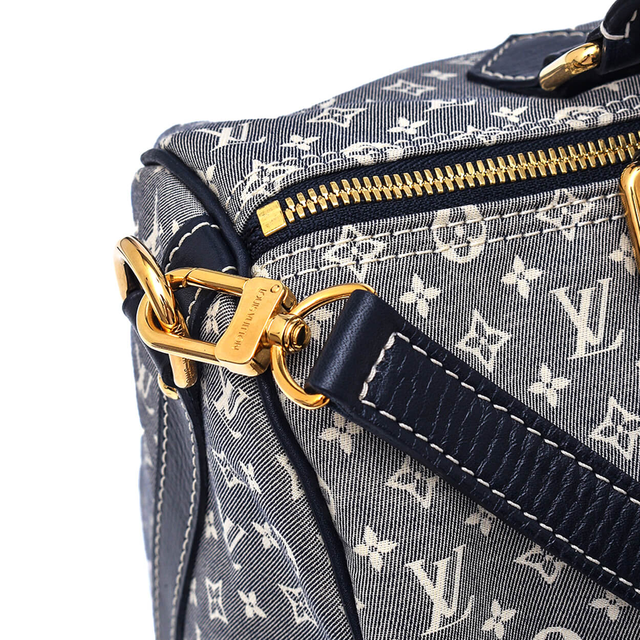 Louis Vuitton - Blue Monogram Mini Lin Speedy Bandouliere 30 Bag